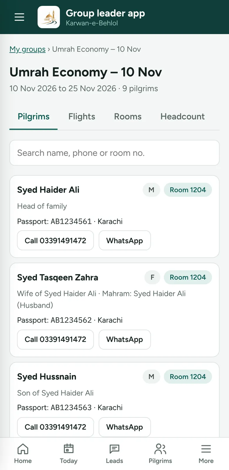 Group leader app